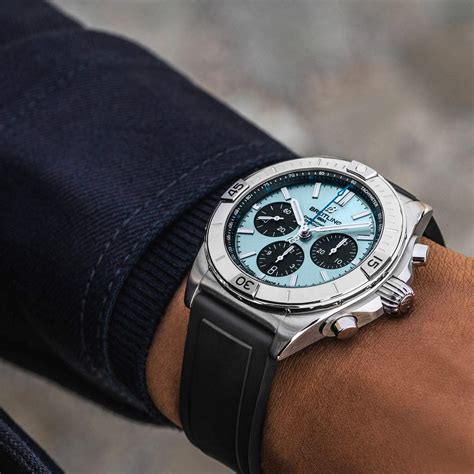 blue breitling watch - breitling ice blue chronomat.